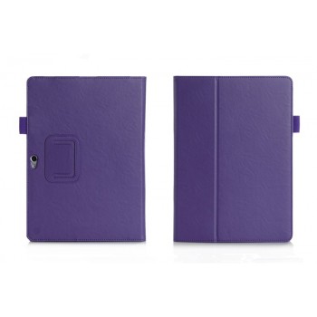 Чехол книжка подставка с рамочной защитой экрана, отделениями для карт и поддержкой кисти для Huawei MediaPad M2 10 Фиолетовый