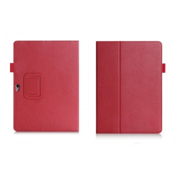 Чехол книжка подставка с рамочной защитой экрана, отделениями для карт и поддержкой кисти для Huawei MediaPad M2 10 Красный