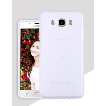 Силиконовый матовый полупрозрачный чехол для Samsung Galaxy J7 (2016) Белый