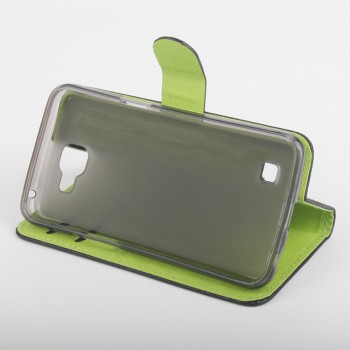 Текстурный чехол портмоне подставка на силиконовой основе с защелкой для LG K4 Черный