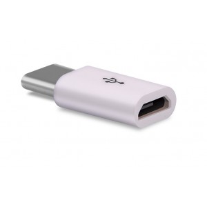 Нанокомпактный переходник USB 3.0 type C - Micro USB Белый