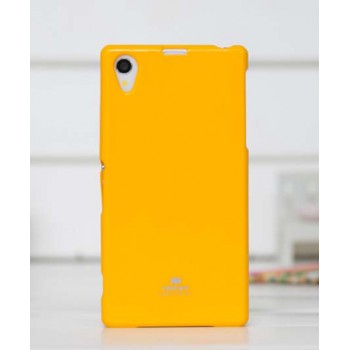 Силиконовый глянцевый чехол для Sony Xperia Z1 Желтый