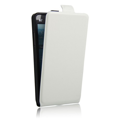 Чехол вертикальная книжка на силиконовой основе с отсеком для карт на магнитной защелке для Samsung Galaxy Grand Prime, цвет Белый