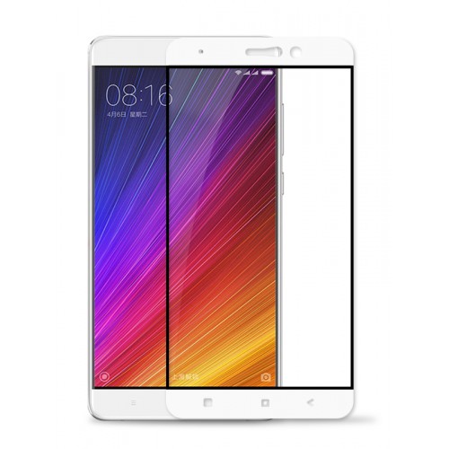 Полноэкранное ультратонкое износоустойчивое сколостойкое олеофобное защитное стекло-пленка для Xiaomi Mi5S Plus, цвет Белый
