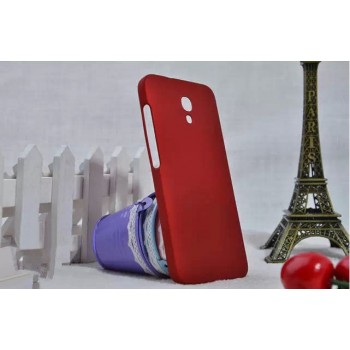 Пластиковый матовый металлик чехол для Alcatel One Touch Idol 2 S Красный