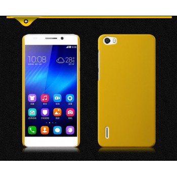 Пластиковый матовый непрозрачный чехол для Huawei Honor 6 Желтый