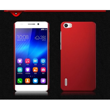 Пластиковый матовый непрозрачный чехол для Huawei Honor 6 Красный
