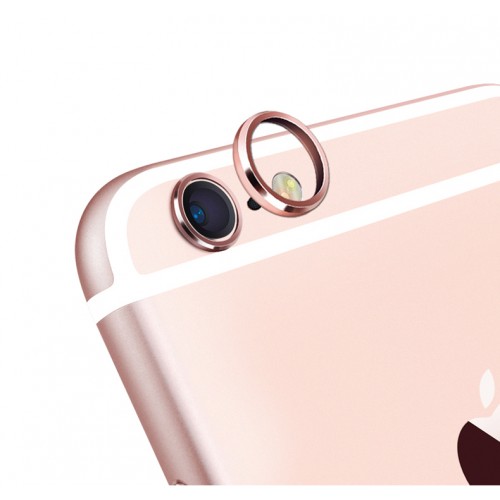 Металлическое защитное кольцо-накладка на объектив камеры для Iphone 6 Plus, цвет Розовый