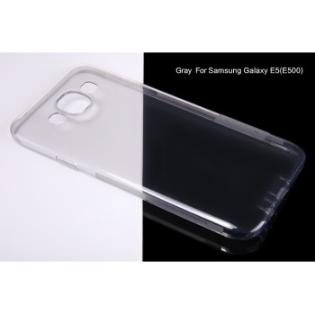 Силиконовый матовый полупрозрачный чехол для Samsung Galaxy E5 Серый