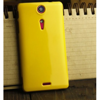 Силиконовый глянцевый непрозрачный чехол для Sony Xperia TX Желтый