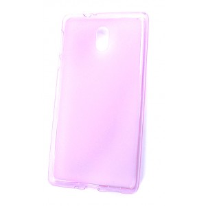 Силиконовый матовый полупрозрачный чехол для Nokia 3 Розовый