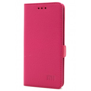 Кожаный чехол горизонтальная книжка (премиум нат. кожа) с крепежной застежкой для Xiaomi Mi5S Пурпурный
