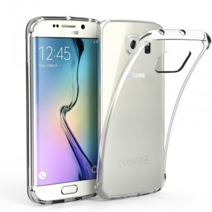 Силиконовый глянцевый транспарентный чехол для Samsung Galaxy S6 Edge
