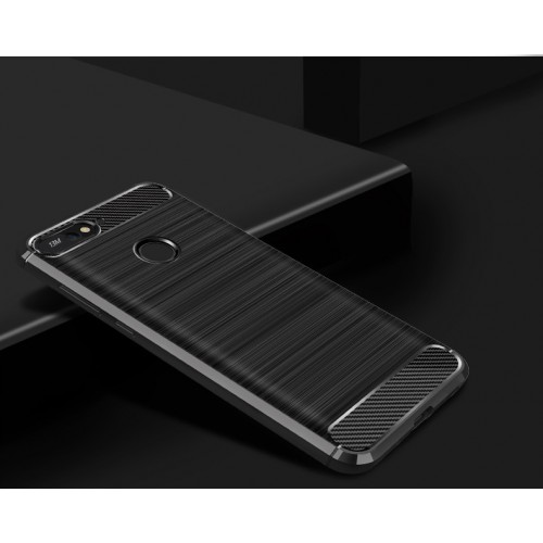 Матовый силиконовый чехол для Huawei Honor 7A Pro/Y6 Prime (2018)/7C с текстурным покрытием металлик
