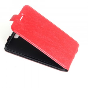 Чехол вертикальная книжка на силиконовой основе с отсеком для карт на магнитной защелке для Iphone 5/5s/SE Красный