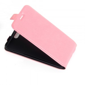 Чехол вертикальная книжка на силиконовой основе с отсеком для карт на магнитной защелке для Iphone 5/5s/SE Розовый