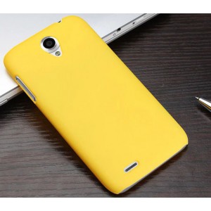 Пластиковый матовый чехол для Lenovo A859 Ideaphone Желтый