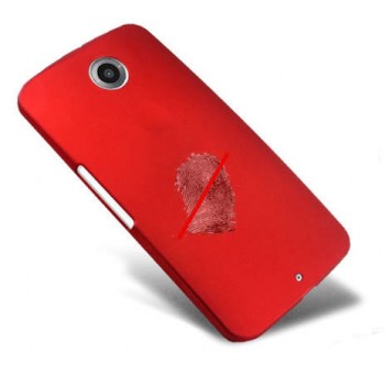 Пластиковый матовый металлик чехол для Google Nexus 6 Красный
