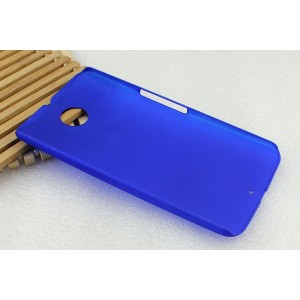 Пластиковый матовый металлик чехол для Google Nexus 6 Синий