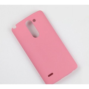 Пластиковый матовый чехол металлик для LG G3 Stylus Розовый