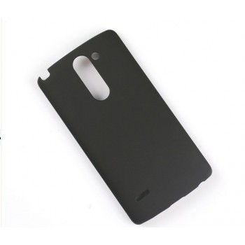 Пластиковый матовый чехол металлик для LG G3 Stylus Черный