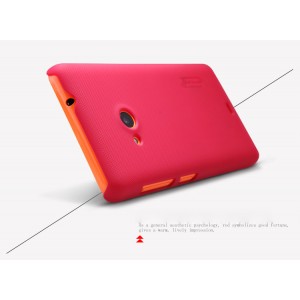 Пластиковый матовый нескользящий премиум чехол для Microsoft Lumia 535 Красный