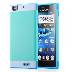 Двуцветный чехол для Lenovo K900 IdeaPhone серии DualColor Голубой