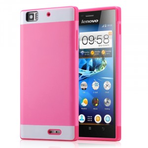 Двуцветный чехол для Lenovo K900 IdeaPhone серии DualColor Розовый