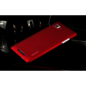 Пластиковый матовый металлик чехол для Lenovo Vibe Z Красный