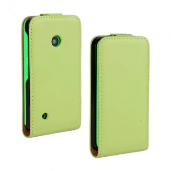Чехол вертикальная книжка на пластиковой основе с магнитной застежкой для Nokia Lumia 530 Зеленый