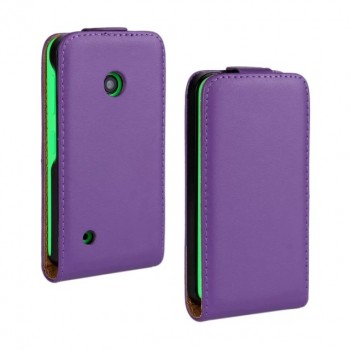 Чехол вертикальная книжка на пластиковой основе с магнитной застежкой для Nokia Lumia 530 Фиолетовый