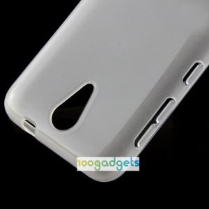 Силиконовый матовый непрозрачный чехол для HTC Desire 620 Белый