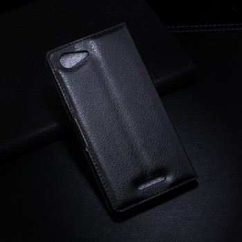 Чехол портмоне подставка на силиконовой основе с магнитной защелкой для Sony Xperia E3 Черный
