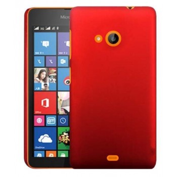 Пластиковый матовый металлик чехол для Microsoft Lumia 535 Красный
