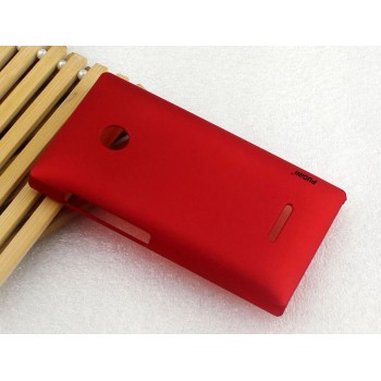 Пластиковый матовый непрозрачный чехол для Microsoft Lumia 435 Красный