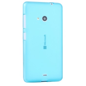 Силиконовый матовый полупрозрачный чехол для Microsoft Lumia 535 Голубой