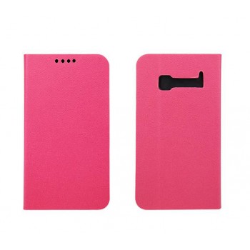 Чехол флип подставка с отделением для карт на пластиковой основе для Alcatel One Touch Pop C5 Розовый