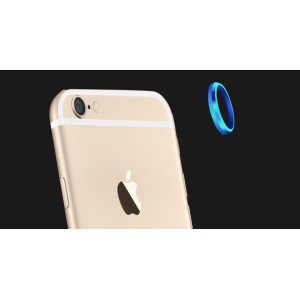 Металлическое защитное кольцо-накладка на объектив камеры для Iphone 6 Plus Голубой