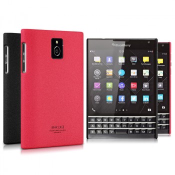 Пластиковый матовый чехол с повышенной шероховатостью для Blackberry Passport Красный