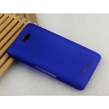 Пластиковый матовый металлик чехол для Sony Xperia E4 Синий