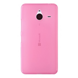 Силиконовый матовый полупрозрачный чехол для Microsoft Lumia 640 XL Розовый