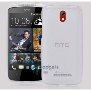 Силиконовый полупрозрачный чехол для HTC Desire 500 Белый