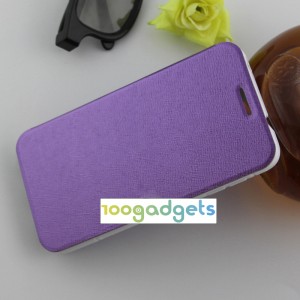 Текстурный чехол флип подставка на присоске для Alcatel One Touch Idol 2 Фиолетовый