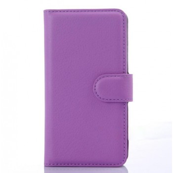Чехол портмоне подставка на силиконовой основе с защелкой для LG Leon Фиолетовый