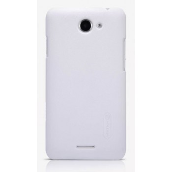 Пластиковый премиум матовый чехол для HTC Desire 516 Белый