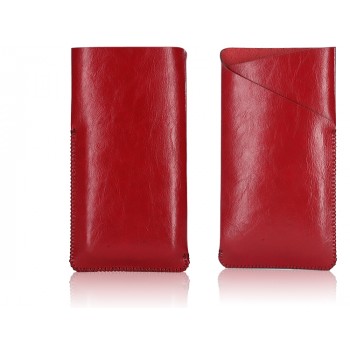 Кожаный Z-образный мешок с глянцевой поверхностью для Asus Zenfone 2 Красный
