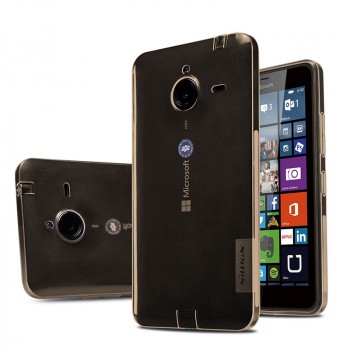 Силиконовый матовый полупрозрачный чехол для Microsoft Lumia 640 XL Коричневый