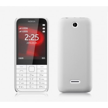Пластиковый матовый непрозрачный чехол для Nokia 225 Белый