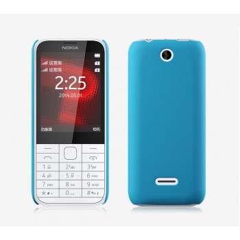 Пластиковый матовый непрозрачный чехол для Nokia 225 Голубой