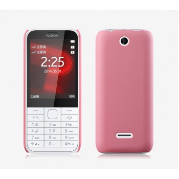 Пластиковый матовый непрозрачный чехол для Nokia 225 Розовый